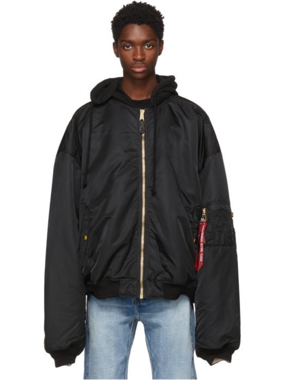 Vetements Reversible Oversized Hooded Bomber Jacket size M & COA